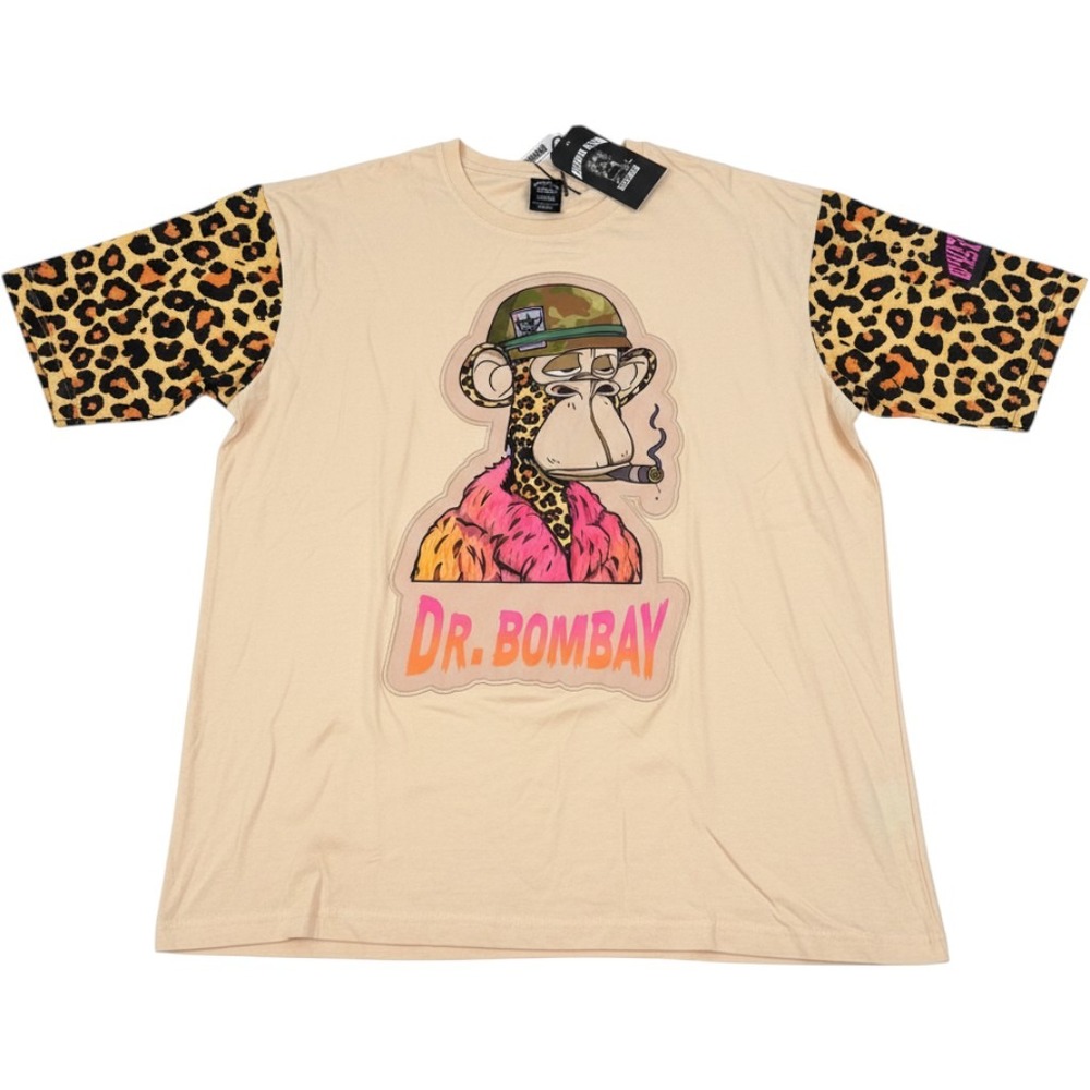 Death Row Records Dr Bombay Snoop Dogg Bored Ape NFT Leopard Sleeve Tee 2XL Tan
